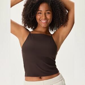 Outdoor Voice Brown Java Cozy Rib Cropped Tank Top Women's XXS NWT